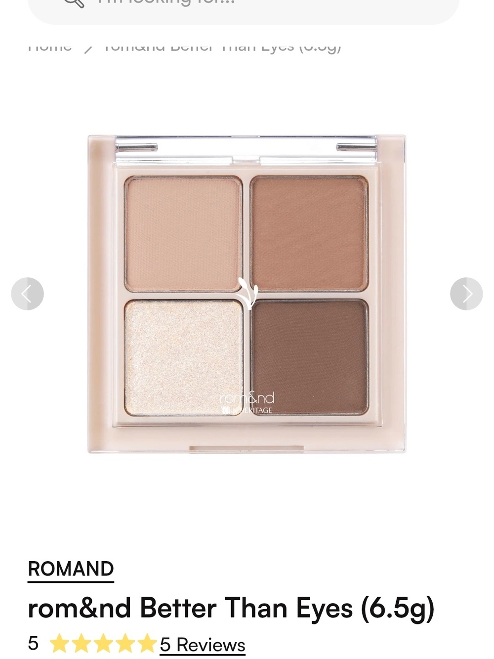 Romand Better Than Eyes Eyeshadow Quad Palette Neutral Brown Dry Willow Flowers